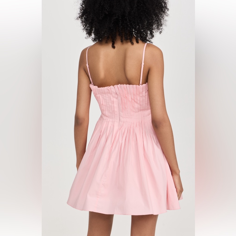 STAUD Pink Pleated Mini Dress - Picture 4 of 4